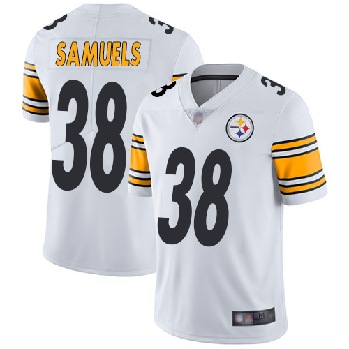 Men Pittsburgh Steelers Football #38 Limited White Jaylen Samuels Road Vapor Untouchable Nike NFL Jersey